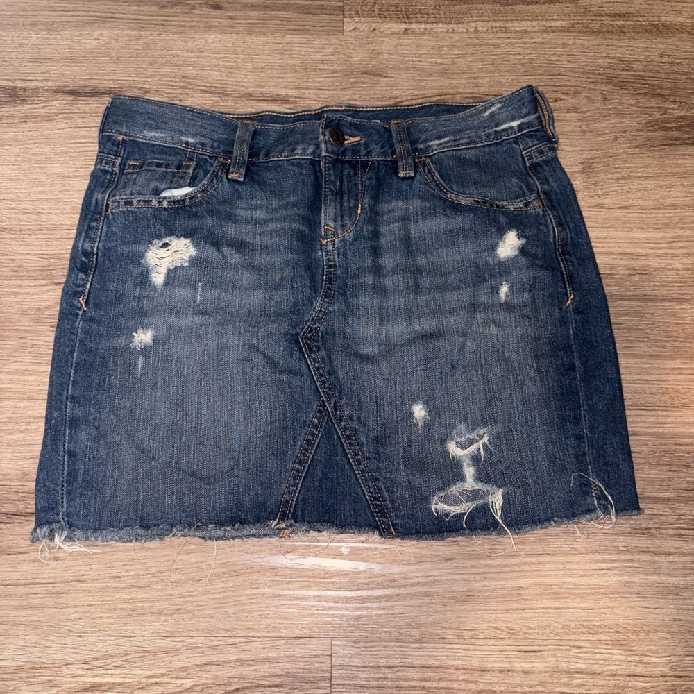 Old Navy Distressed Blue Mini Skirt
